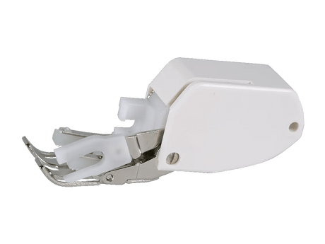 Brother SA140 walking-foot assembly showing its mounting arm and feeding sole.