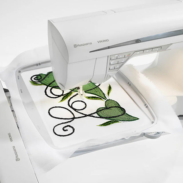Crown hoop 4131165-01 shown in use; demonstration machine and fabric not included