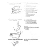 Illustrated installation and connection instructions for remote cutter #858418008; large foot controller shown separately and not included