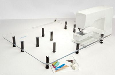 Illustrative Sew Steady Giant table for listed BERNINA machines; opening varies. Machine and optional drawer excluded.