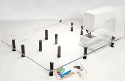 Illustrative Sew Steady Giant table for listed Baby Lock machines; opening varies. Machine and optional drawer excluded.