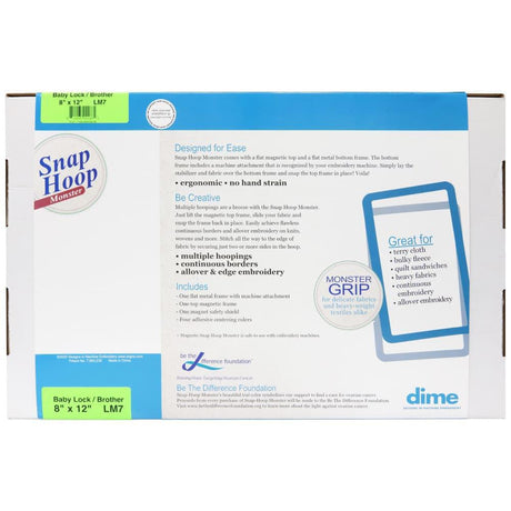 dime Snap Hoop Monster for Baby Lock Embroidery Machines-Embroidery Hoop