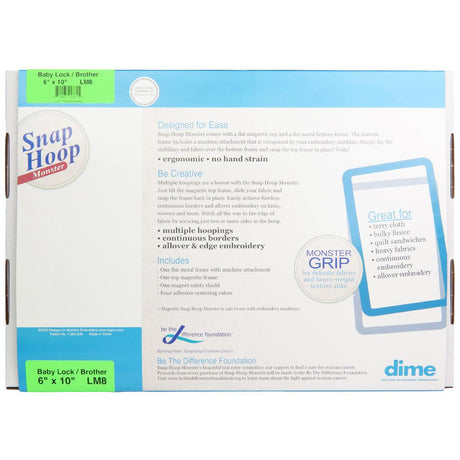 dime Snap Hoop Monster for Baby Lock Embroidery Machines-Embroidery Hoop