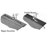Universal 3-in-1 Adjustable Zipper/Welting/Piping Foot for Low Shank